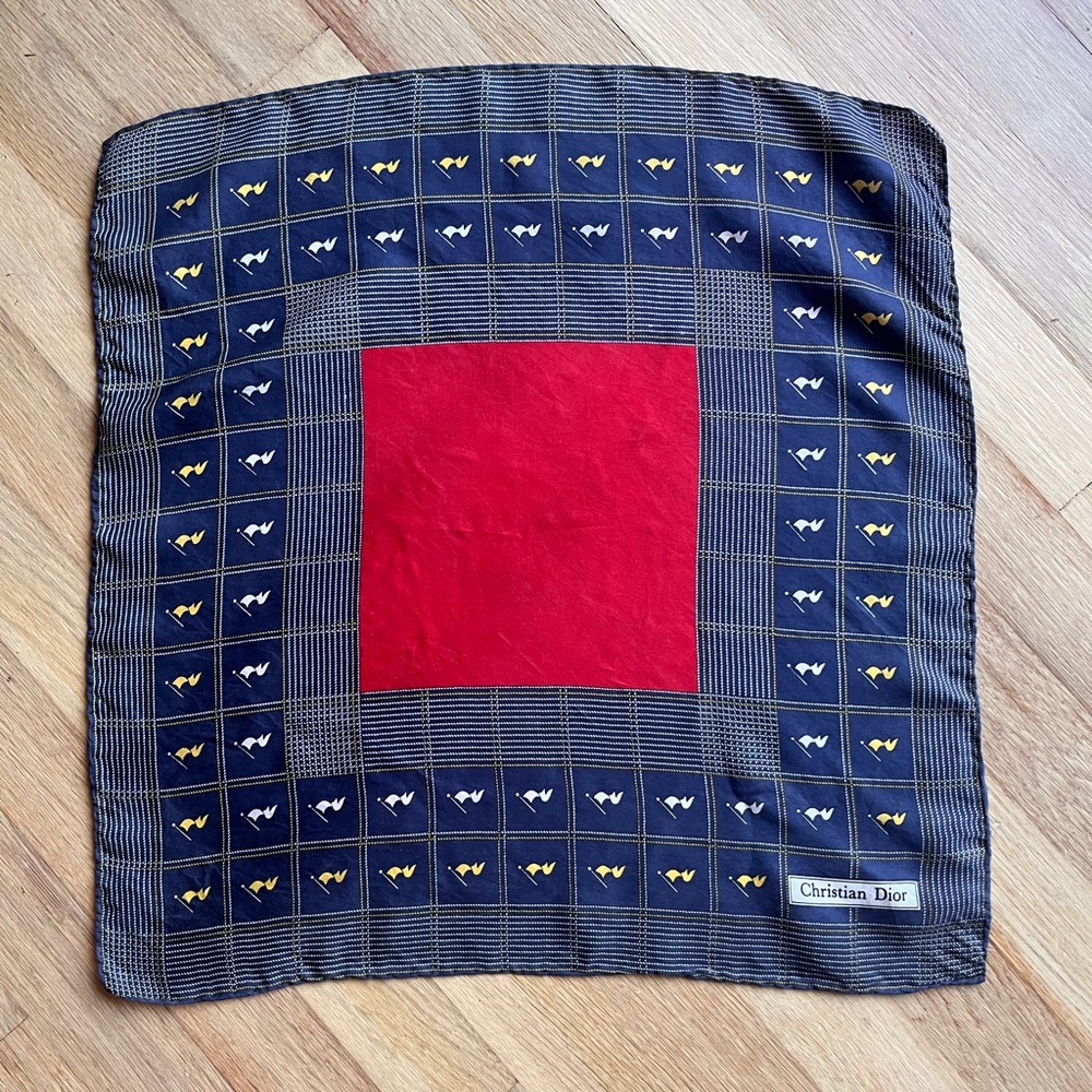 Dior Red and Blue Scarf